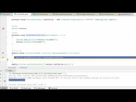 JavaFX Tutorial -  Button click events