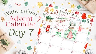 Watercolour Advent Calendar Day 7 | Holiday Magic Unfolds