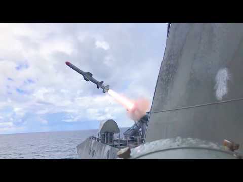 US Navy - USS Coronado (LCS 4) Harpoon Anti-Ship Missile Launch [720p]