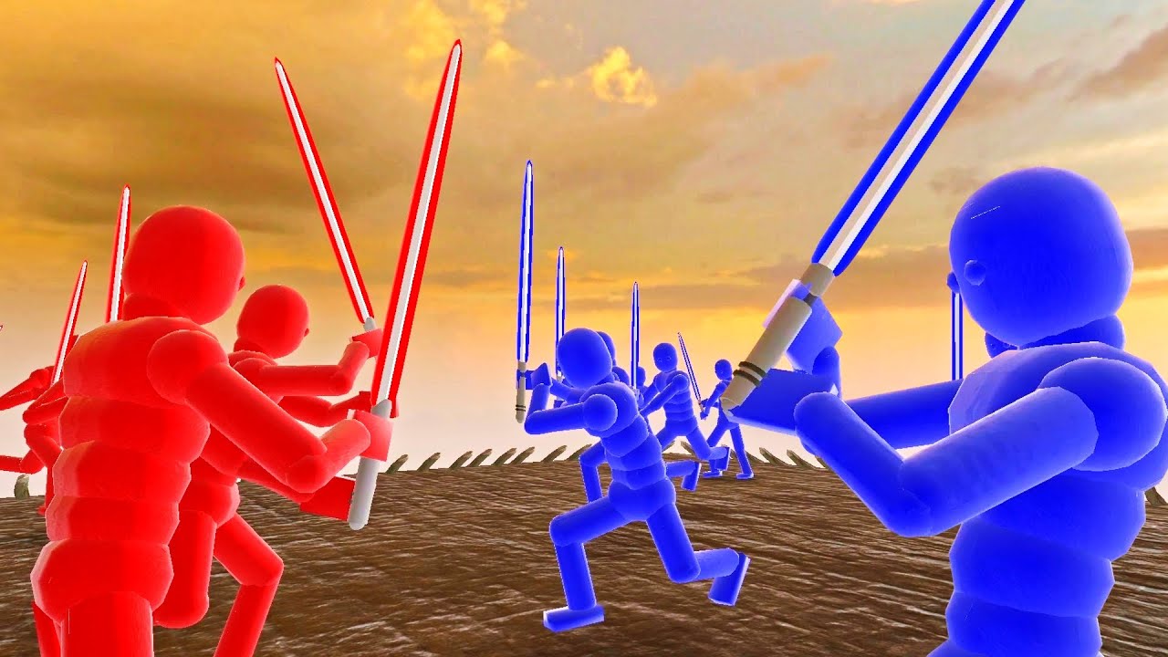 Ragdolls fighting with a lightsaber - Overgrowth