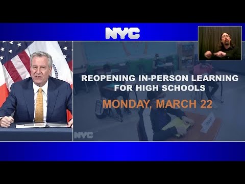 紐約市市長說："我們有所有的條件 "讓高中迴歸。 ('We have all the pieces' to bring high schools back, says NYC mayor)