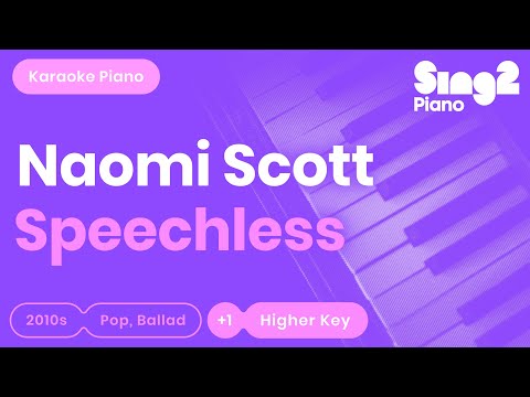 Speechless (Higher Key - Piano Karaoke Instrumental) Naomi Scott