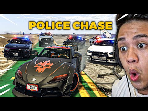 Animated SUPRA vs 5 POLICE CARS - HIGH SPEED CHASE | GTA 5