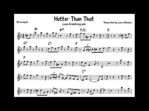 Louis Armstrong - Hotter Than That solo transcription