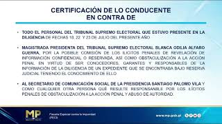 Fiscal Leonor Morales arremete contrapersonal del TSE y de la presidencia