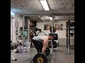 90kg strict barbell row 8 reps for 3 sets