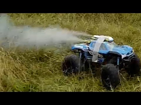 Rocked Powered RC Car Traxxas X-Maxx Cliff Jump