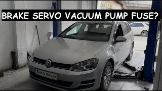 VW Golf 7 Brake servo vacuum pump fuse relay location replacement