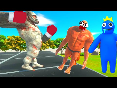 CLUMSY GORO KNOCKOUT UNITS INTO RAINBOW FRIENDS - ANIMAL REVOLT BATTLE SIMULATOR