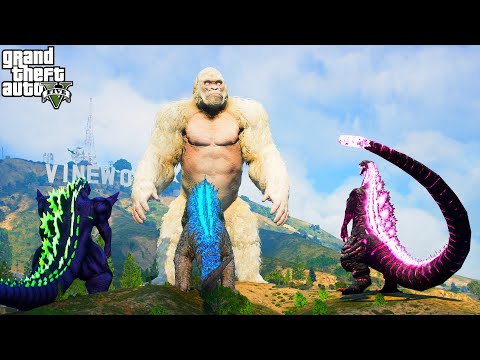 George Rampage vs Shin Godzilla, Atomic Godzilla,Super Godzilla - GTA V Mods