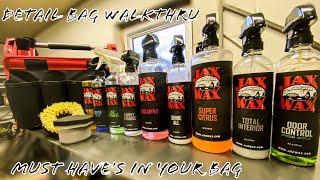 JaxWax Detail Bag Must Have’s/ my setup