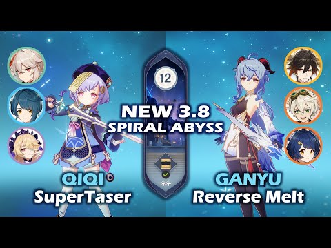 NEW Spiral Abyss 3.8 | C1 Qiqi SuperTaser & C0 Ganyu Reverse Melt | Floor 12 Full Star Clear