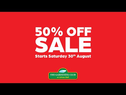50% Off end of season Sale - Starts Saturday 30th August