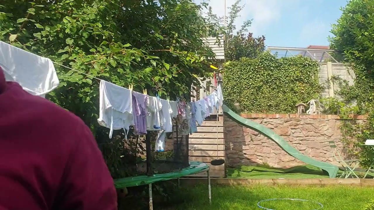 Watch video How to tighten a Retractable washing line such as Minky so clothes aren't sagging Now How to tighten a Retractable washing line such as Minky so clothes aren't sagging