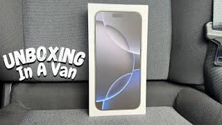 iPhone 16 Pro Max Black Titanium Unboxing & Setup! *In A Van