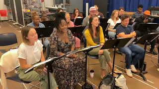 Waitress cast rehearsing "Opening Up"