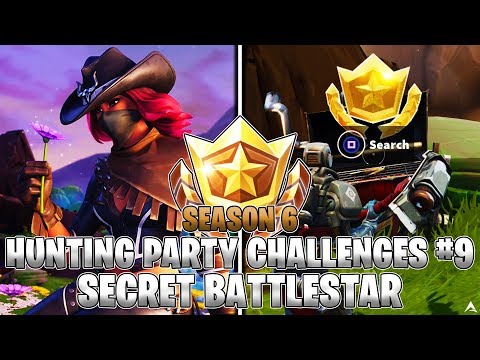 SECRET BATTLESTAR LOCATION! Week 9 Hunting Party Challenges (Fortnite Season 6)