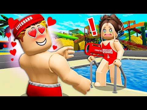 I Worked At A Waterpark.. LIFEGUARD Fell In LOVE With ME! (Roblox)