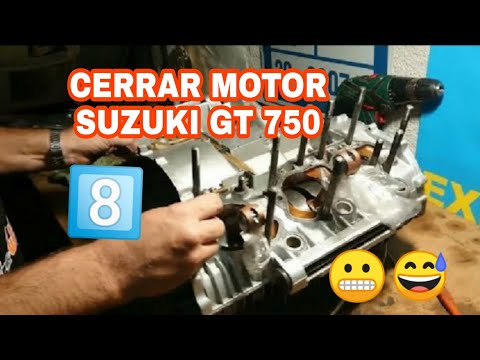 8️⃣ SUZUKI GT 750 CERRAR MOTOR con Cigüeñal, cambio, pedal arranque, embrague, etc