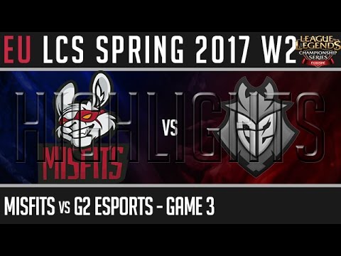 Misfits vs G2 Esports Highlights Game 3 - EULCS W2D3 Spring 2017 - MF vs G2 G3