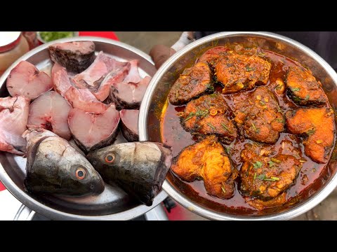 सर्दी में फिश करी बनाने आसान तरीका सरसों के तेल में मसालेदार मछली। FISH CURRY IN JAIPUR | INDIA FOOD