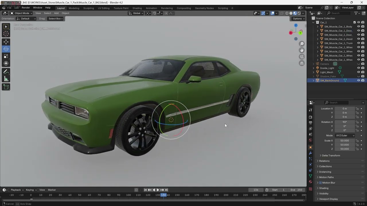 Muscle Car 1 3D Model