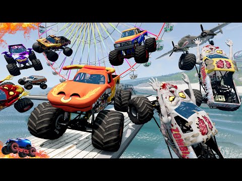 Monster Jam INSANE Zombie Island Adventure | Racing, Freestyle, and High Speed Jumps