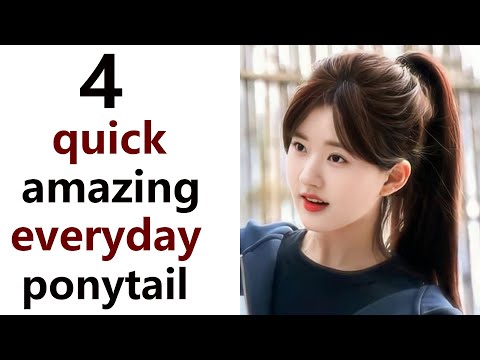 4 best easy ponytail - everyday high pony hairstyle |...