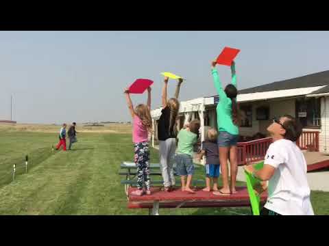 Jump papa jump.  Grandchildren 8-11-2017