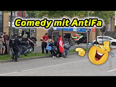 🤡Comedy mit Antifa - Ups, da liegt die Karre  🤣 gesichert ungeschickt