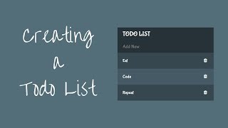 Creating a Todo List with HTML, CSS and JS with jQuery.