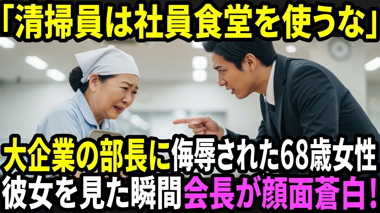 「清掃員は社員食堂を使うな」大企業の部長に侮辱された68歳女性――会長の表情が一瞬で変わった理由は？