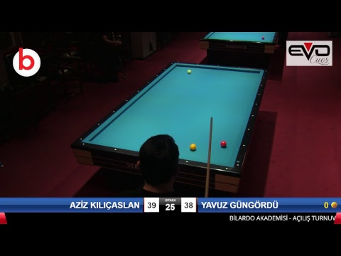 AZİZ KILIÇASLAN & YAVUZ GÜNGÖRDÜ Bilardo Maçı - BİLARDO AKADEMİSİ - AÇILIŞ TURNUVASI-1/16