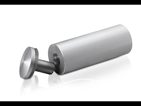 1-1/4'' Diameter X 2-1/2'' Barrel Length, Aluminum Rounded Head Standoffs, Clear Anodized Finish Easy Fasten Standoff (For Inside / Outside use) [Required Material Hole Size: 7/16'']