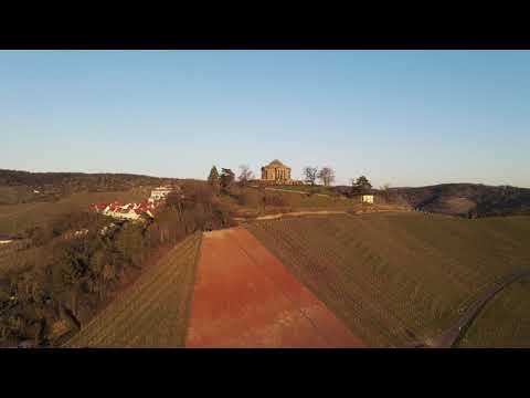 Grabkapelle auf dem Württemberg Stuttgart Weinberg Vineyard Birdseye