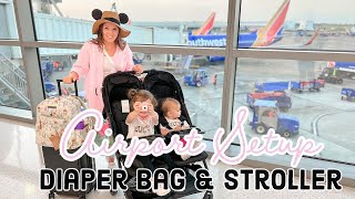 Airport Stroller and Diaper Bag Setup | Flying With Toddlers
