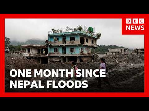 One month since catastrophic floods hit Nepal | BBC News