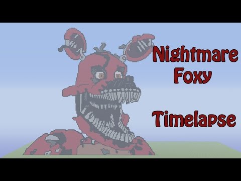 Minecraft Pixel Art Timelapse | Nightmare Foxy Five Night's at Freddy's 4