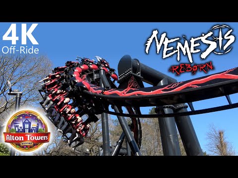 Nemesis Reborn - 4K Off-Ride - Alton Towers - B&M Inverted Coaster - Cinematic