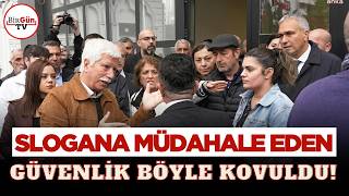 Halk TV önünde slogan müdahalesi: Özel güvenlik alandan böyle kovuldu! O anlar k