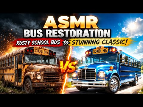 Thumbnail for ASMR Bus Restoration: Rusty School Bus to Stunning Classic (Full Process) by Supercar, Toyota, Volkswagen, Car, Vehicle, Truck, Bus
