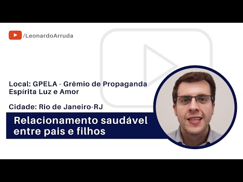 Tema: Relacionamento saudável entre pais e filhos | Leonardo Arruda