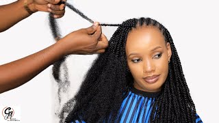 PART 3. Fast Hair Growth With Soft Kinky Extension : Neat & Straight Spring Twists Tutorial