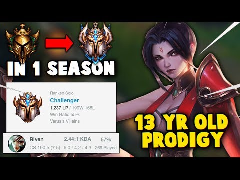 DAY 31 - MEET THE 13 YEAR OLD RIVEN MAIN THAT WENT FROM GOLD TO CHALLENGER IN 1 SEASON!