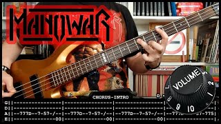 MANOWAR - All men play on ten 🔊 (bass cover w/Tabs &amp; lyrics)