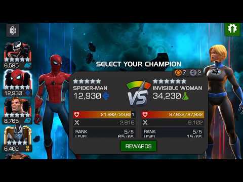 MCOC mishelyn - Spider-Man (Stark Enhanced) vs. Invisible Woman