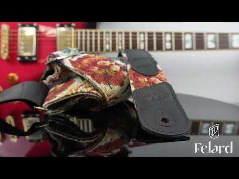 Пасок для гітари та укулеле Felard, тканина гобелен та натуральна шкіра - фото 1 - id-p2819798699