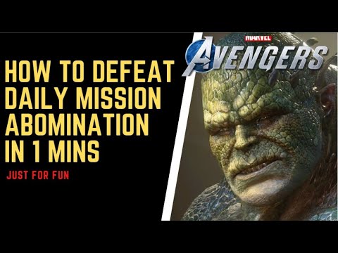 【Marvel's Avengers】Boss Fight : How To Defeat Abomination In 1 Mins (Just For Fun)