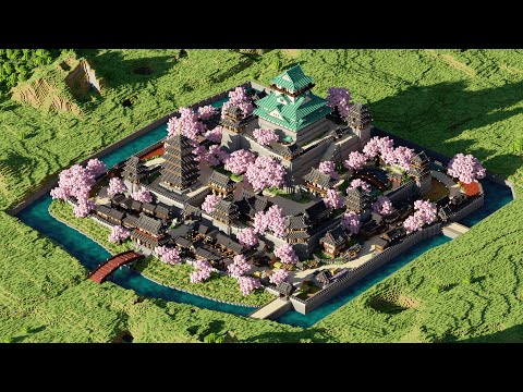 Minecraft Timelapse | Japanese Castle - Hisui Castle | Survival World Map Download