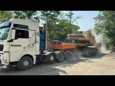Triple Excavator Transport: Caterpillar 365B, 324E, And Liebherr 964 - Fasoulas Heavy Transports 4k